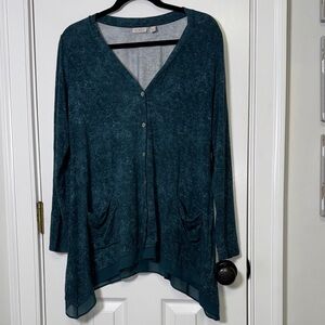 Teal Button-Up Cardigan